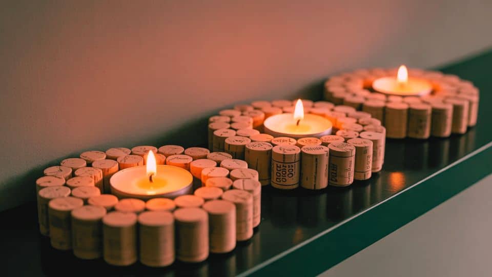 cork candle holders