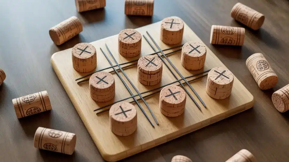 cork tic tac toe game set