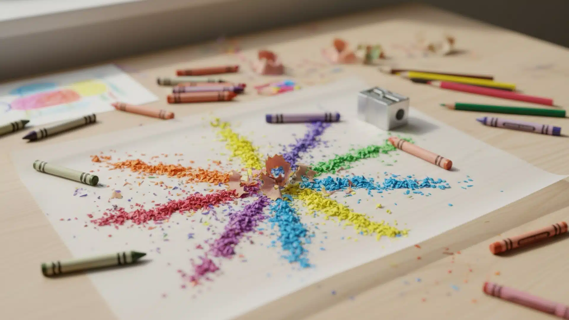 crayon shavings art project