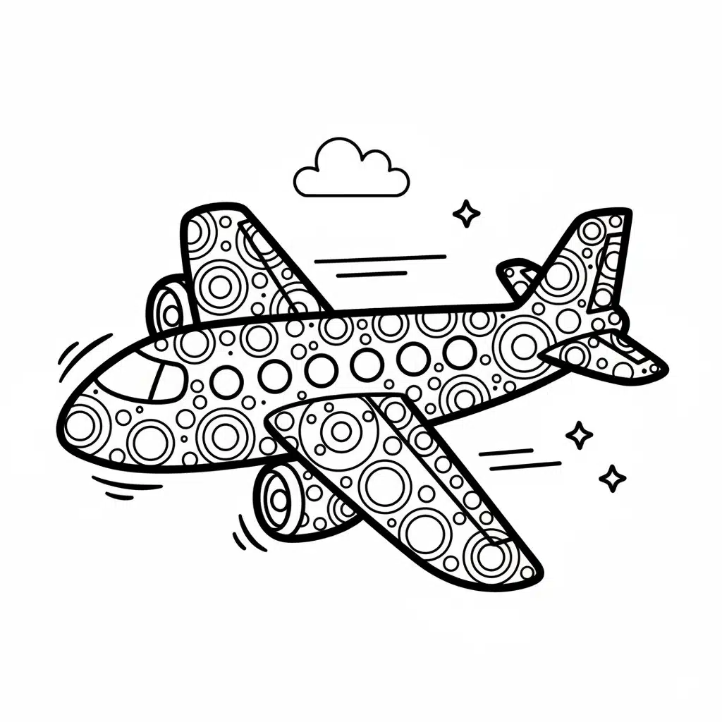 dot art airplane