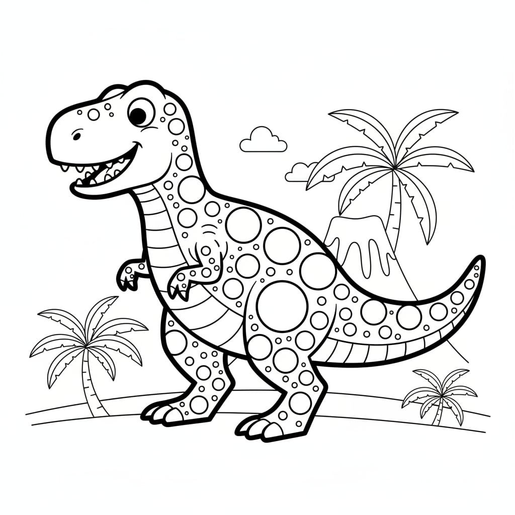 dot art dino
