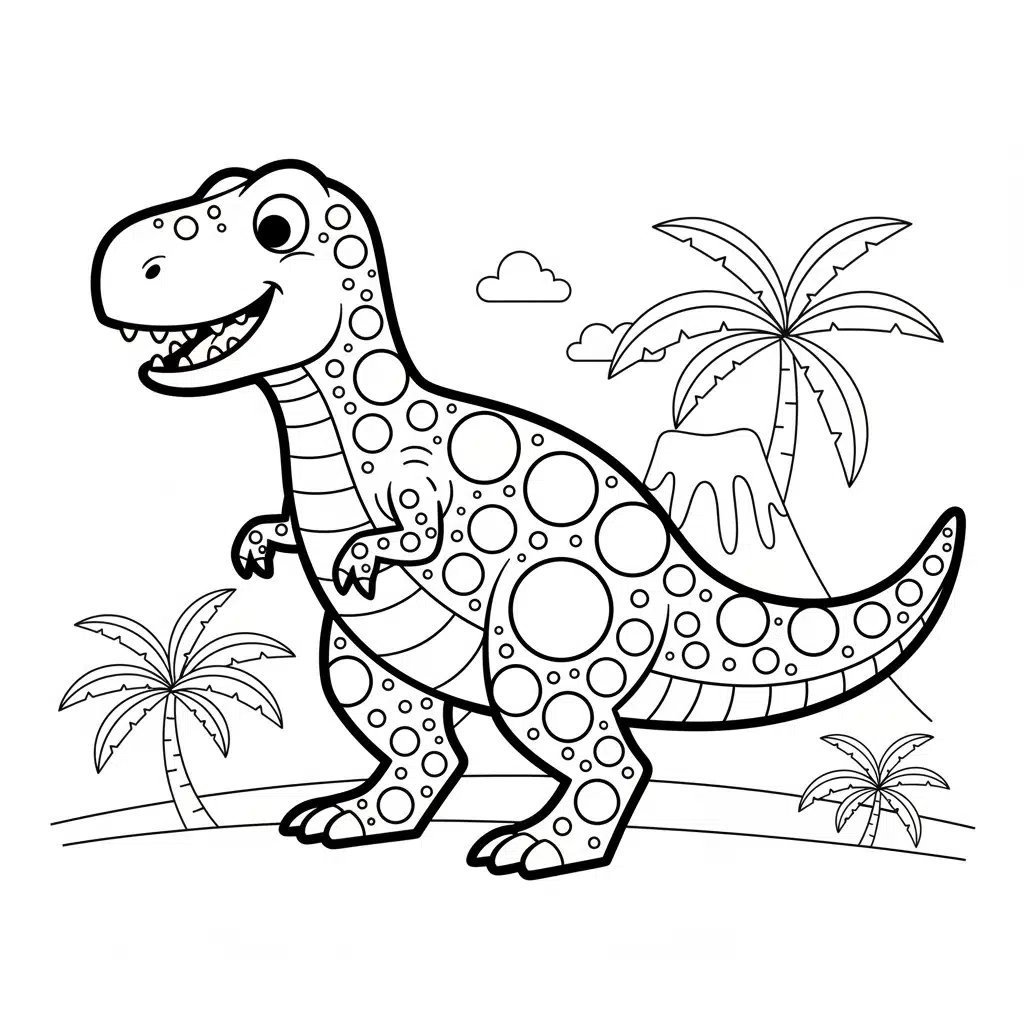 dot art dino