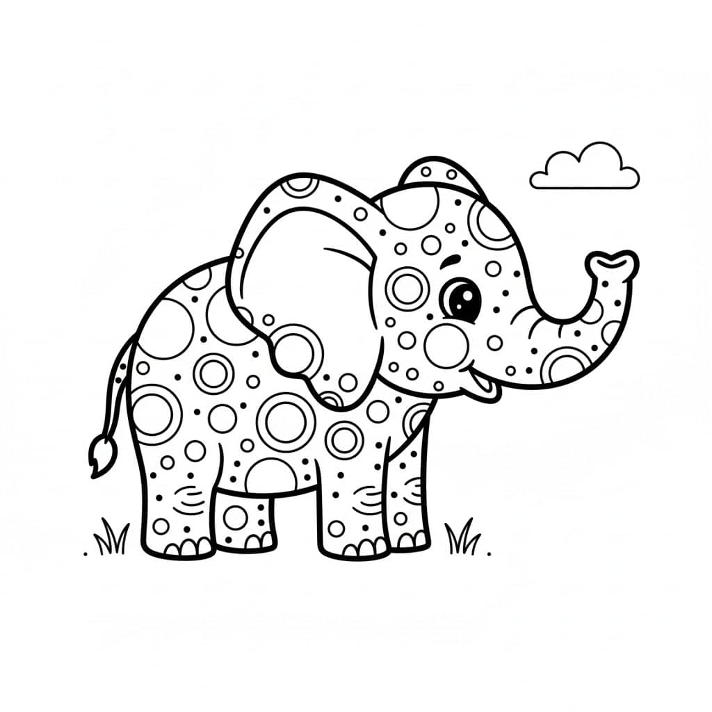 dot art elephant
