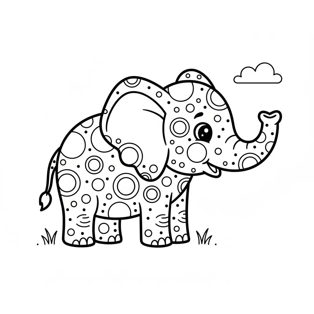 dot art elephant