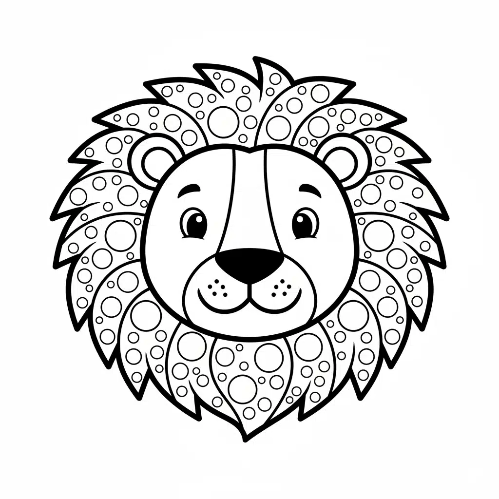 dot art lion
