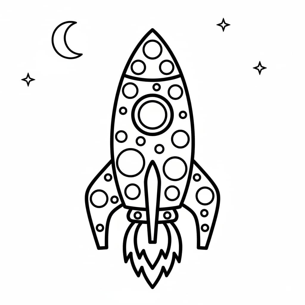 dot art rocket