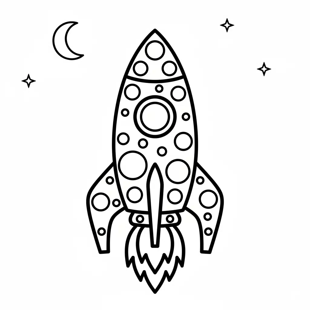 dot art rocket