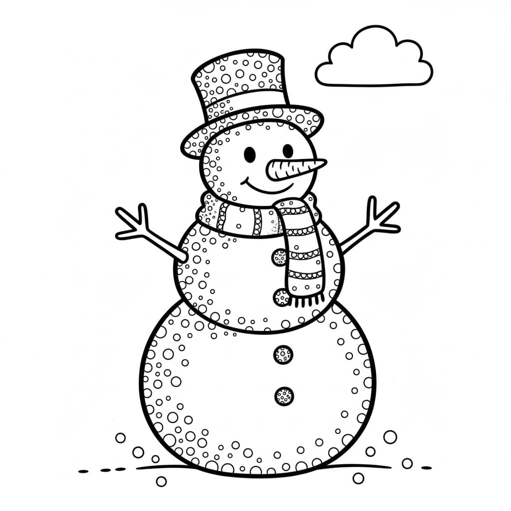 dot art snowman
