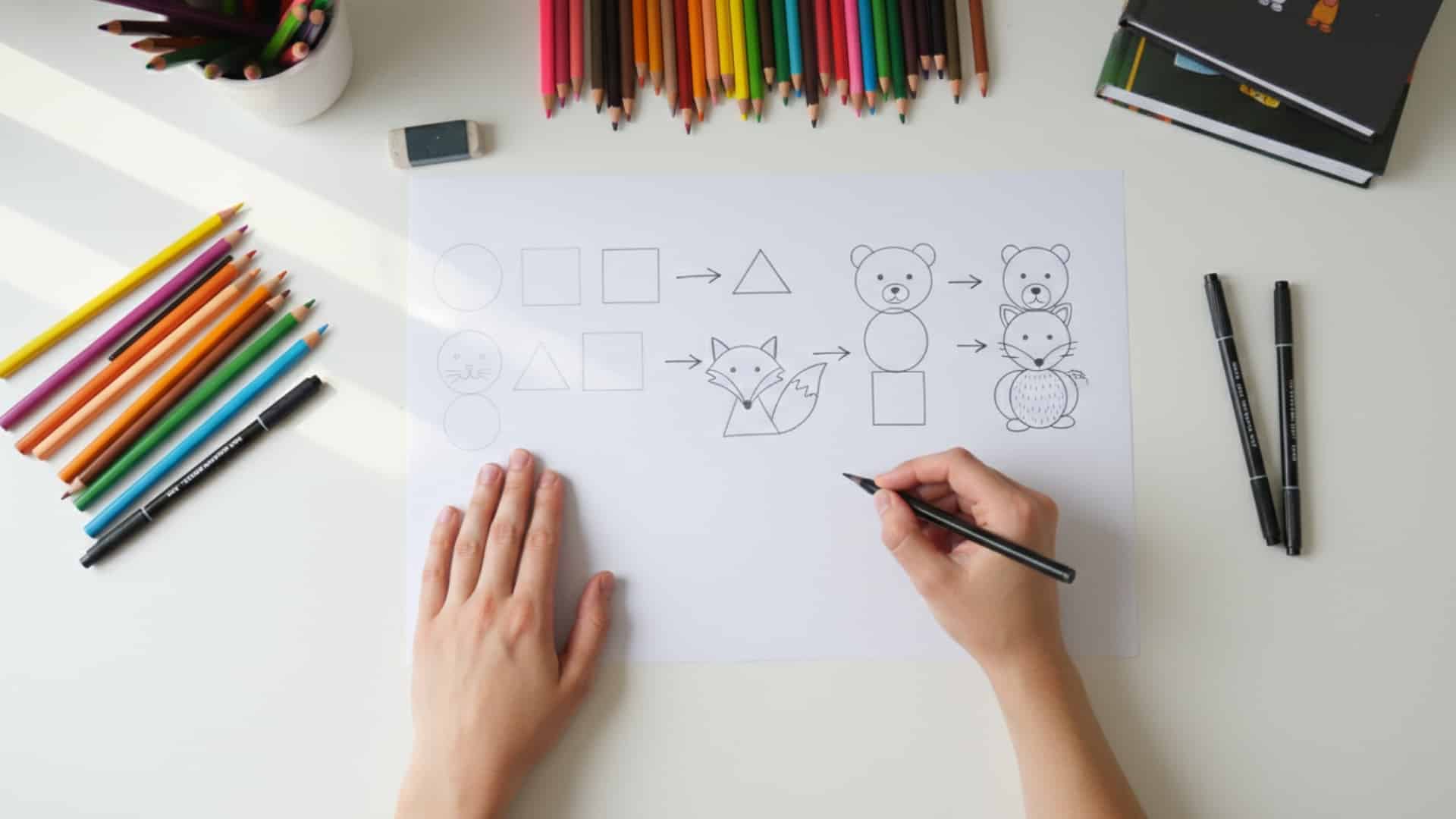 easy art animal shapes