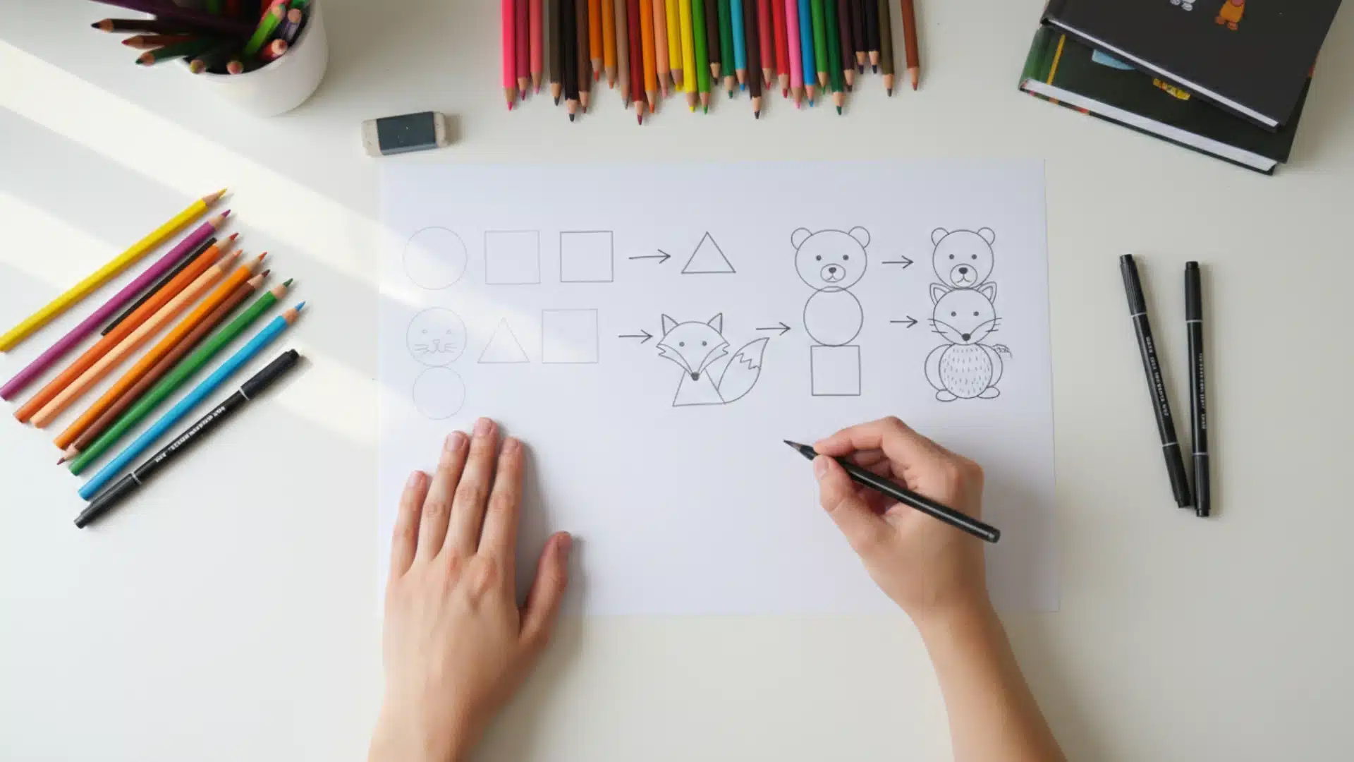 easy art animal shapes