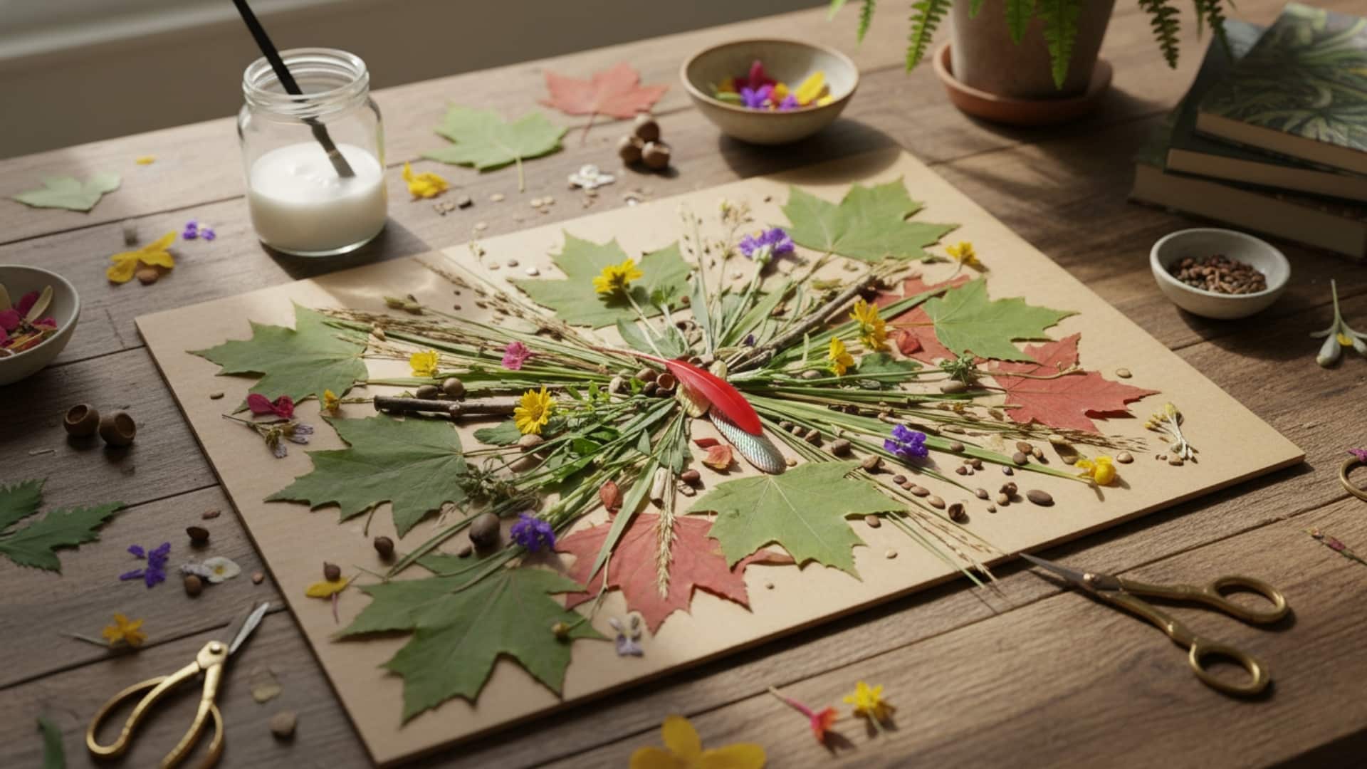 easy art nature collage