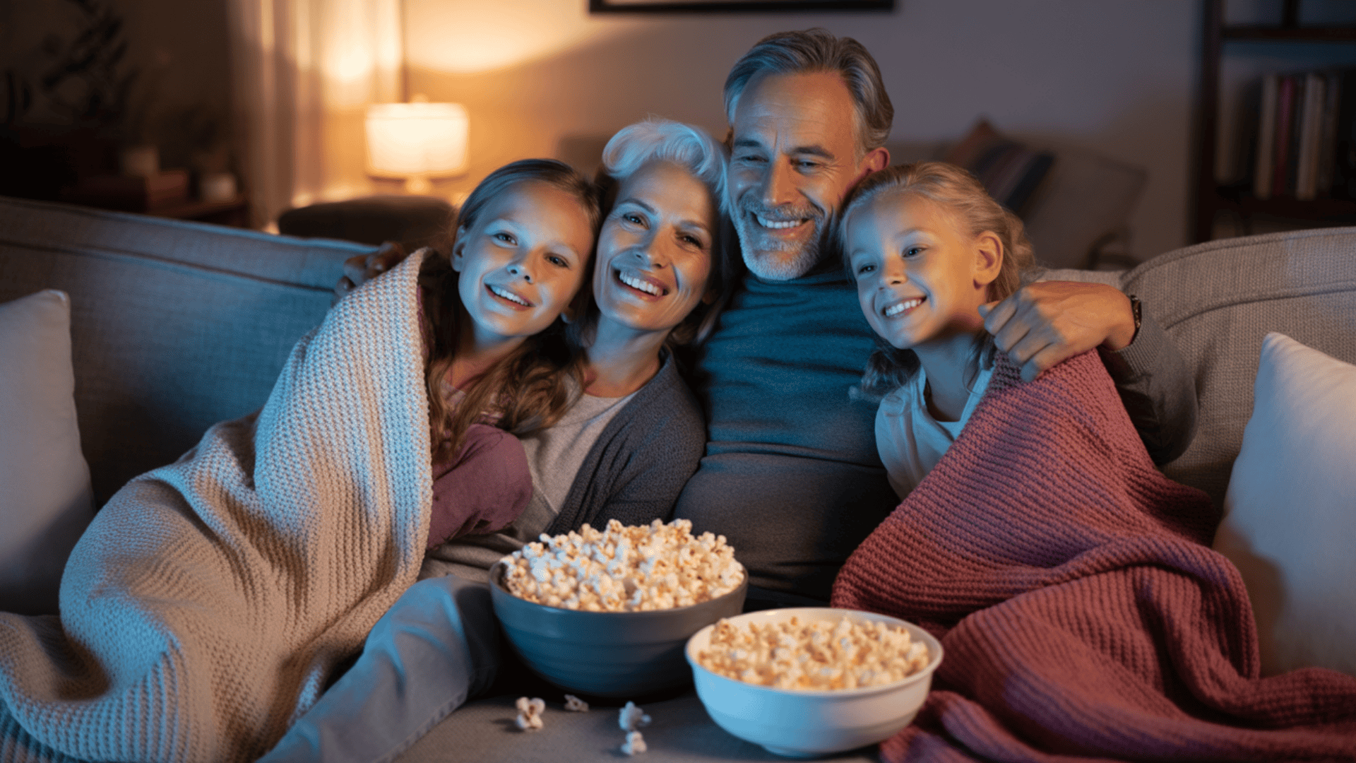 family movie afternoon with snacks