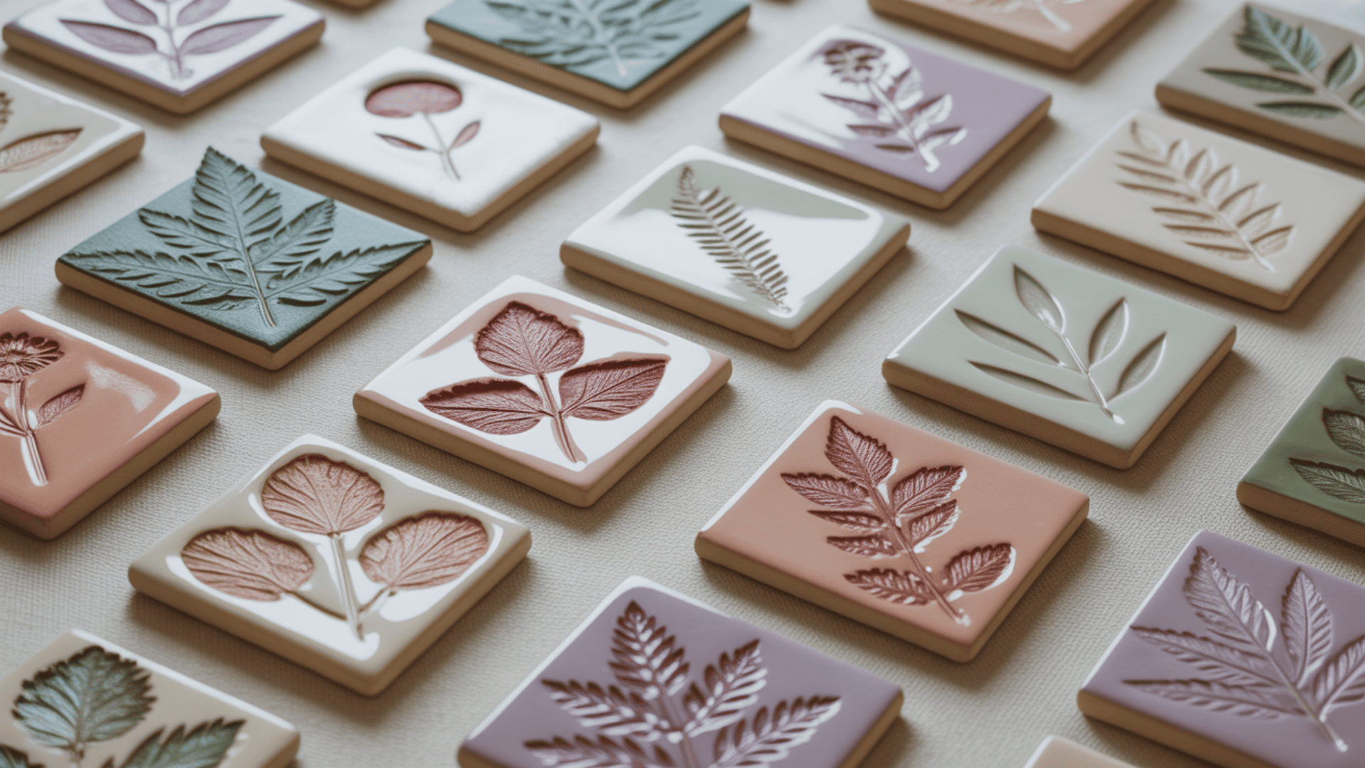 floral clay wall tiles