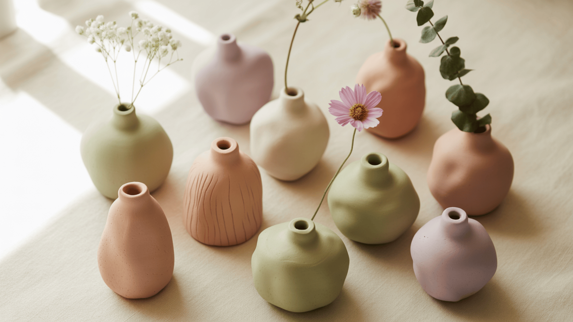 hand sculpted bud vases