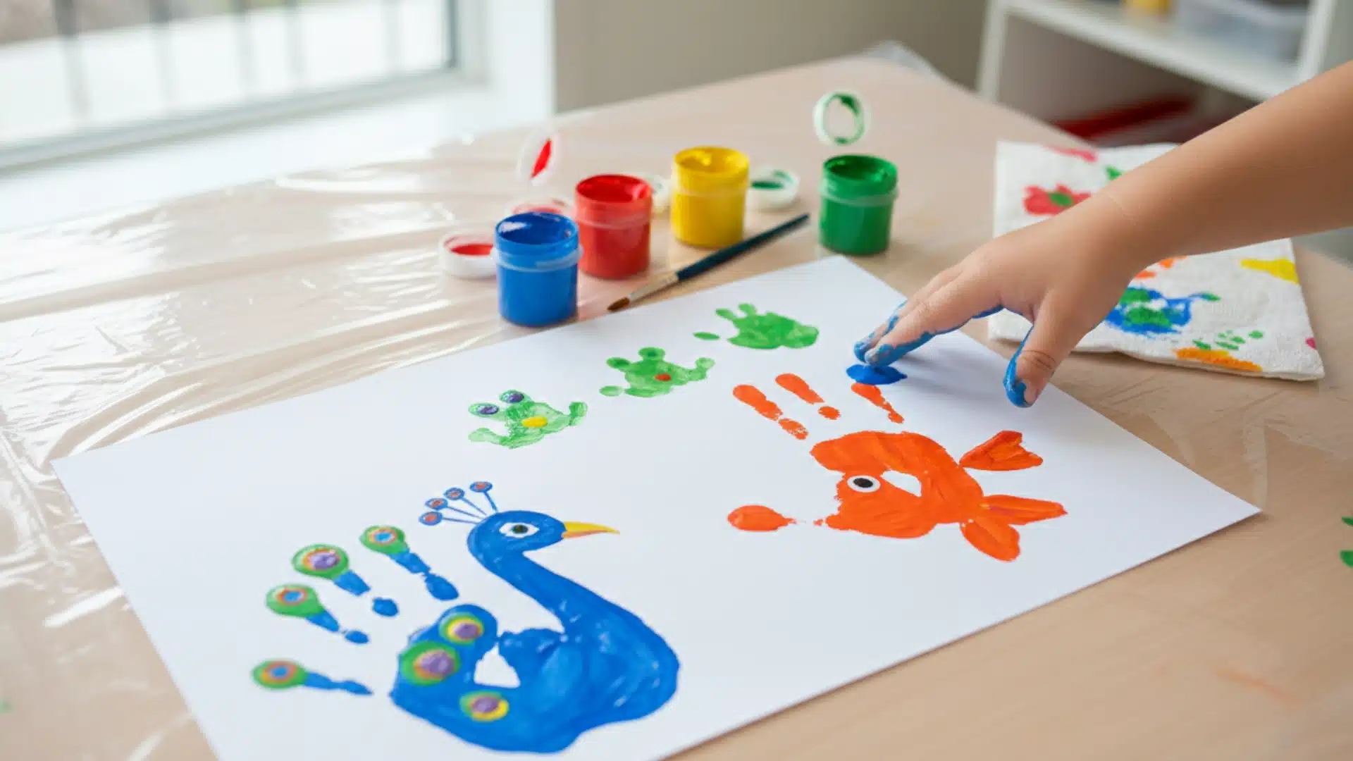 handprint animals art kids