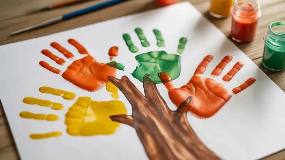 handprint autumn trees