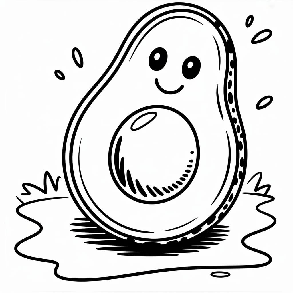 kawaii coloring pages avocado