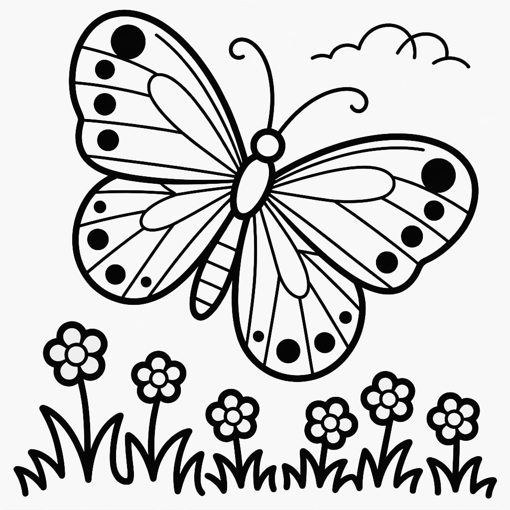 kawaii coloring pages butterfly