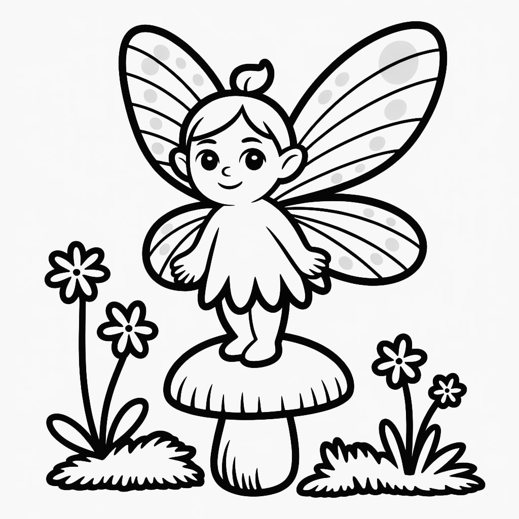 kawaii coloring pages fairy girl