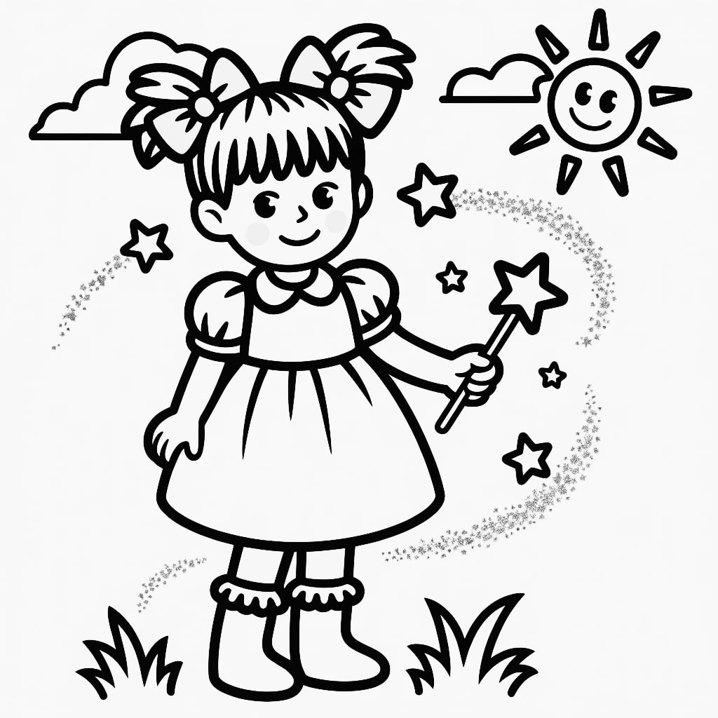 kawaii coloring pages fairy kid