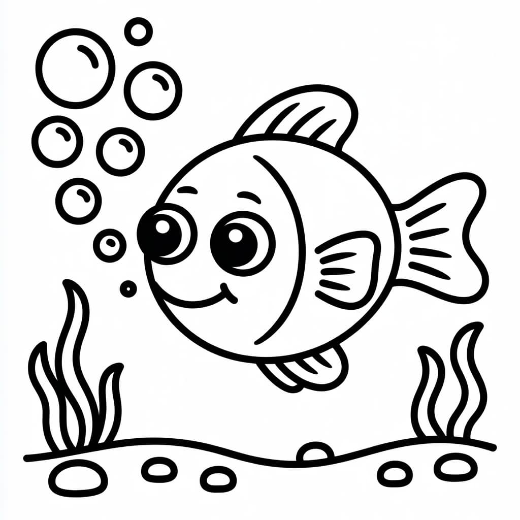 kawaii coloring pages fish