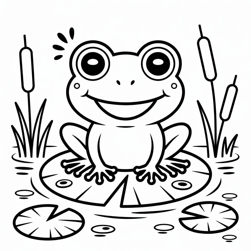kawaii coloring pages frog