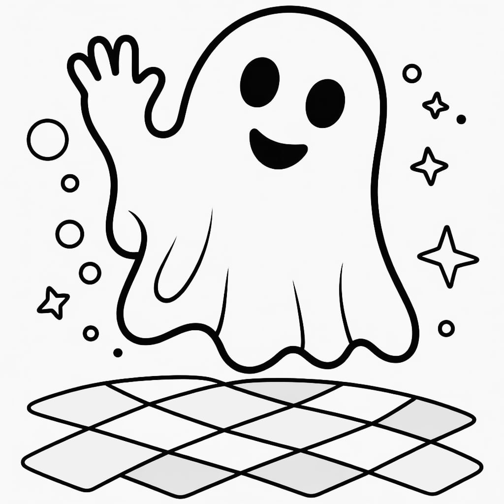 kawaii coloring pages ghost