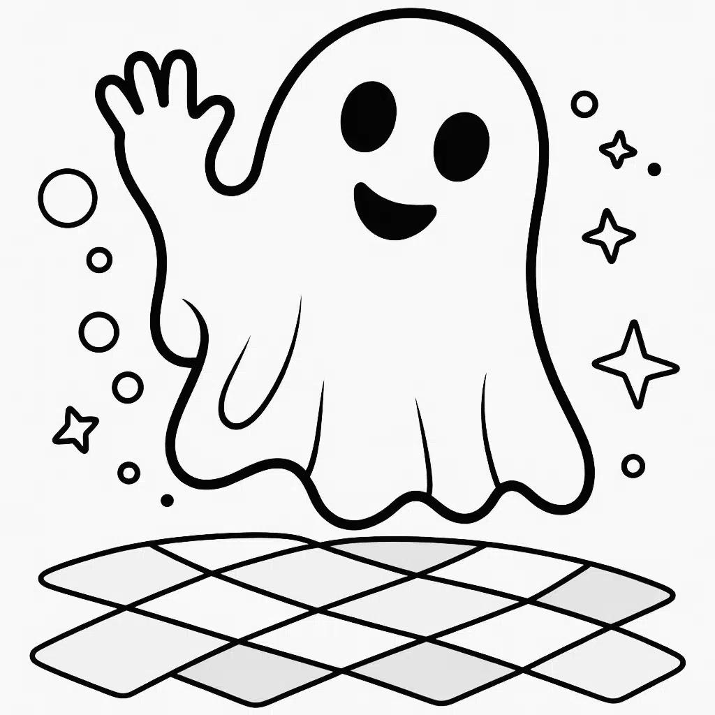 kawaii coloring pages ghost
