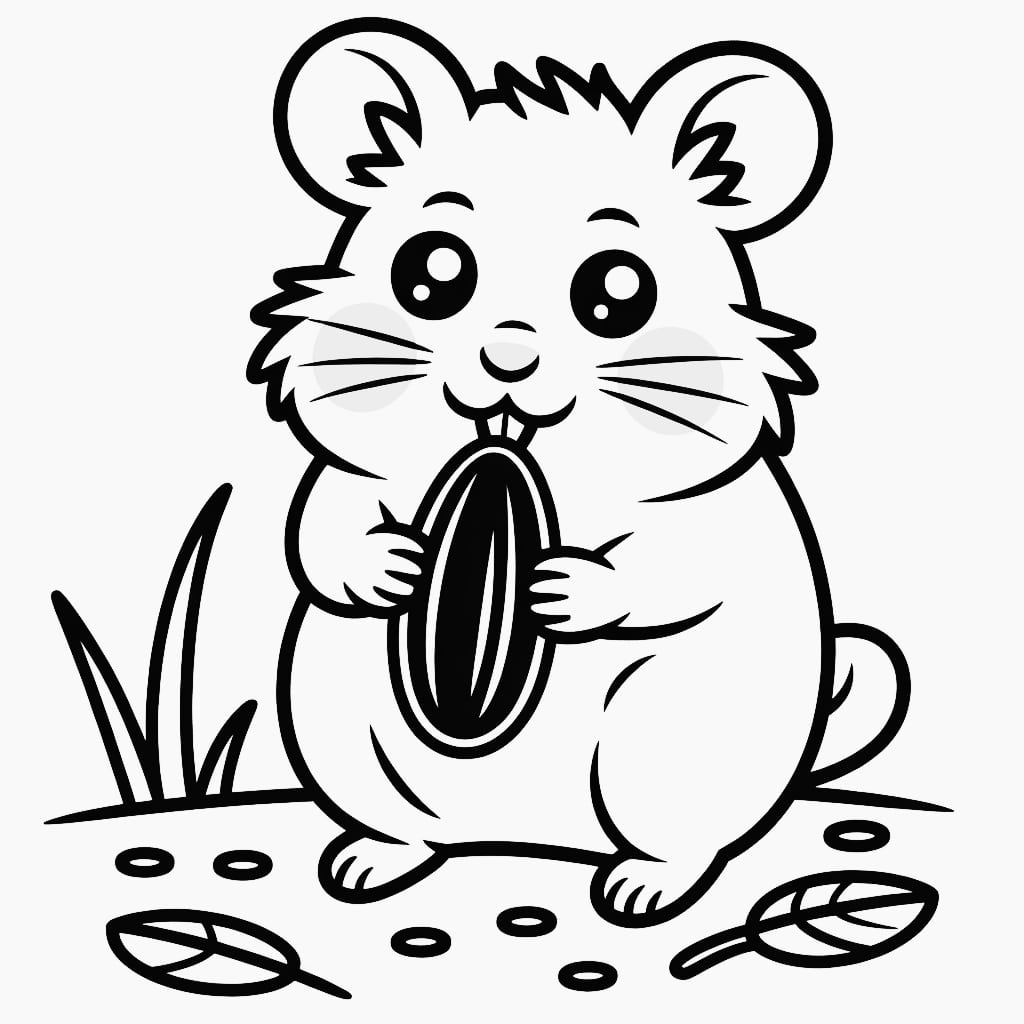 kawaii coloring pages hamster