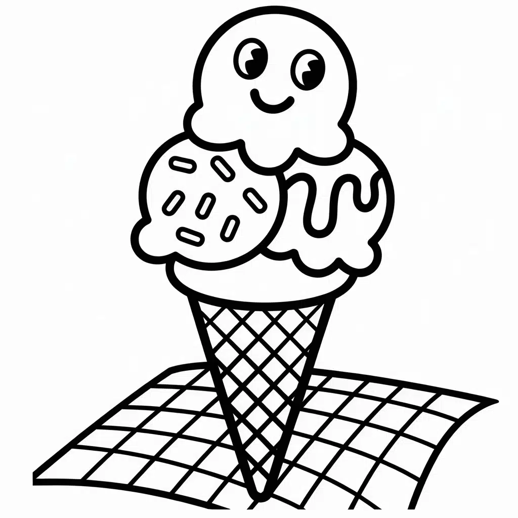 kawaii coloring pages icecream