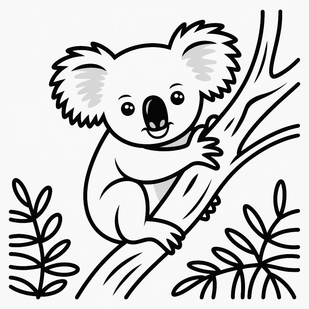 kawaii coloring pages koala