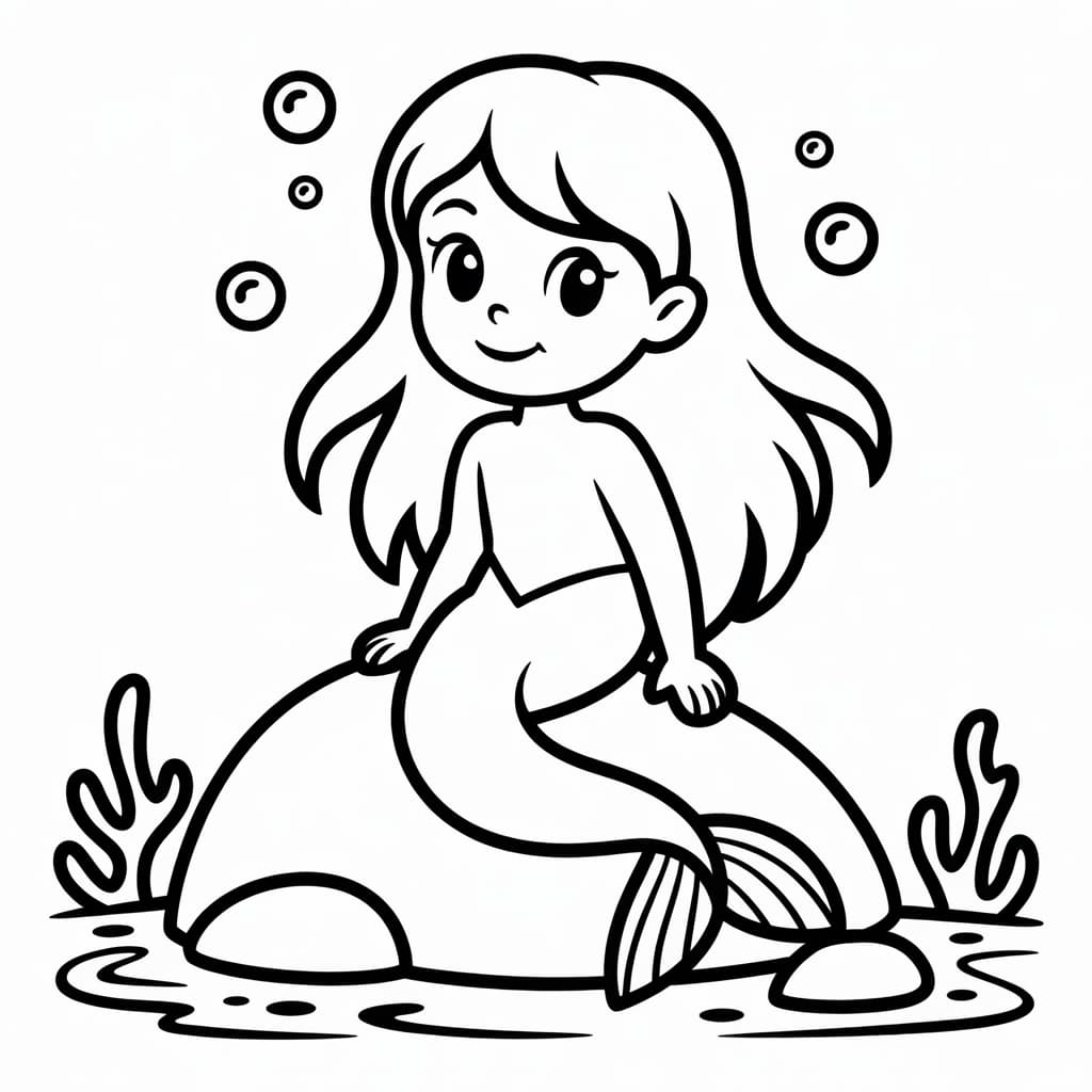 kawaii coloring pages mermaid