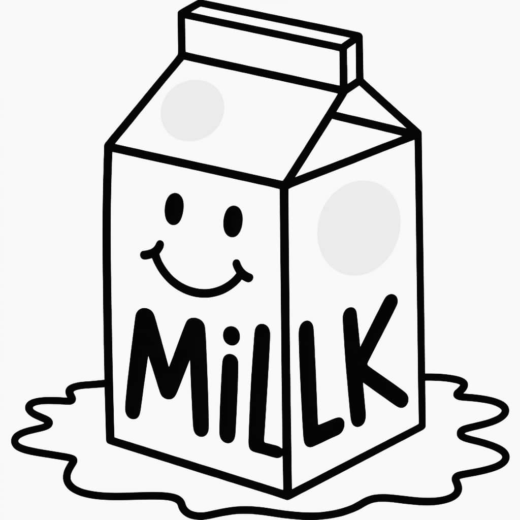kawaii coloring pages milk