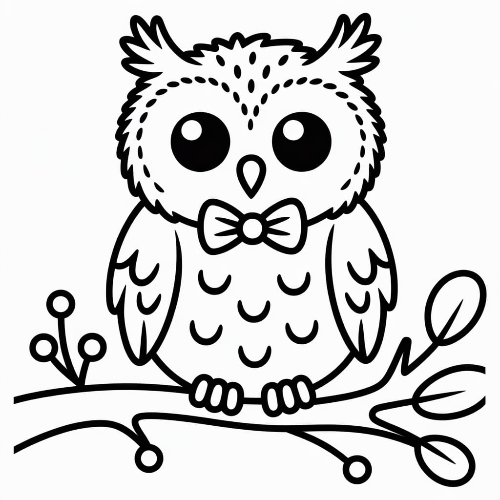 kawaii coloring pages owl