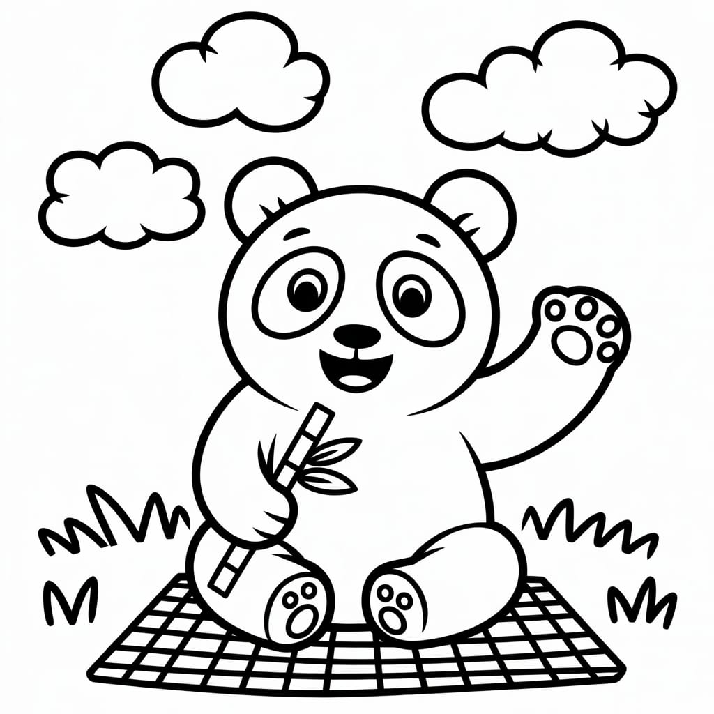 kawaii coloring pages panda
