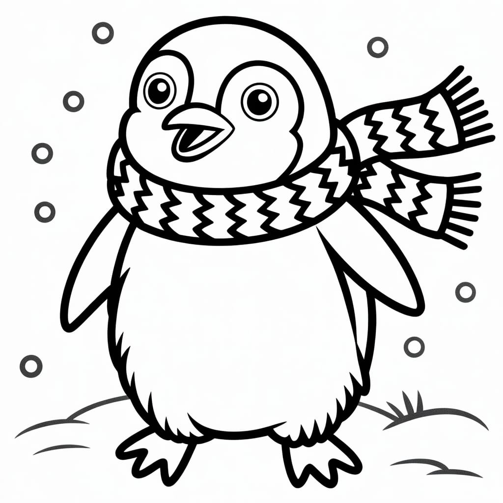 kawaii coloring pages penguin