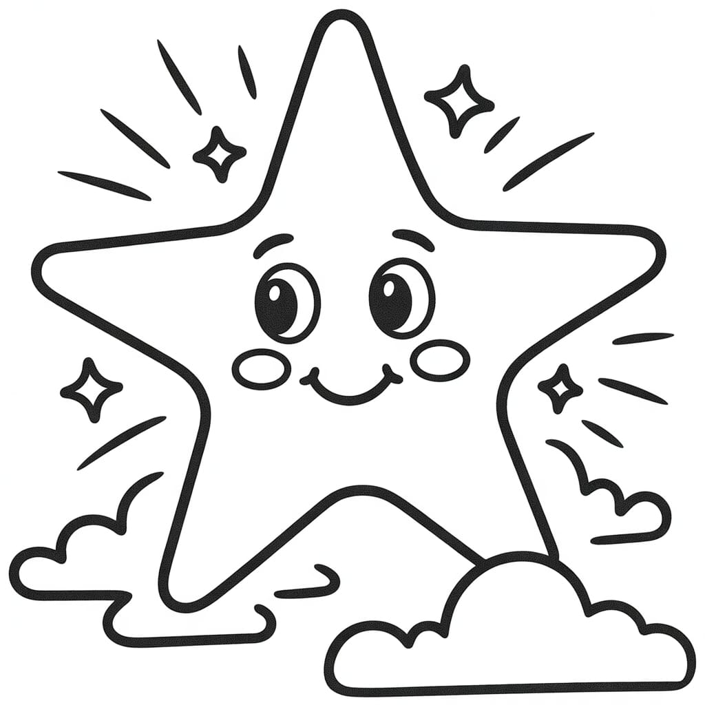 kawaii coloring pages star