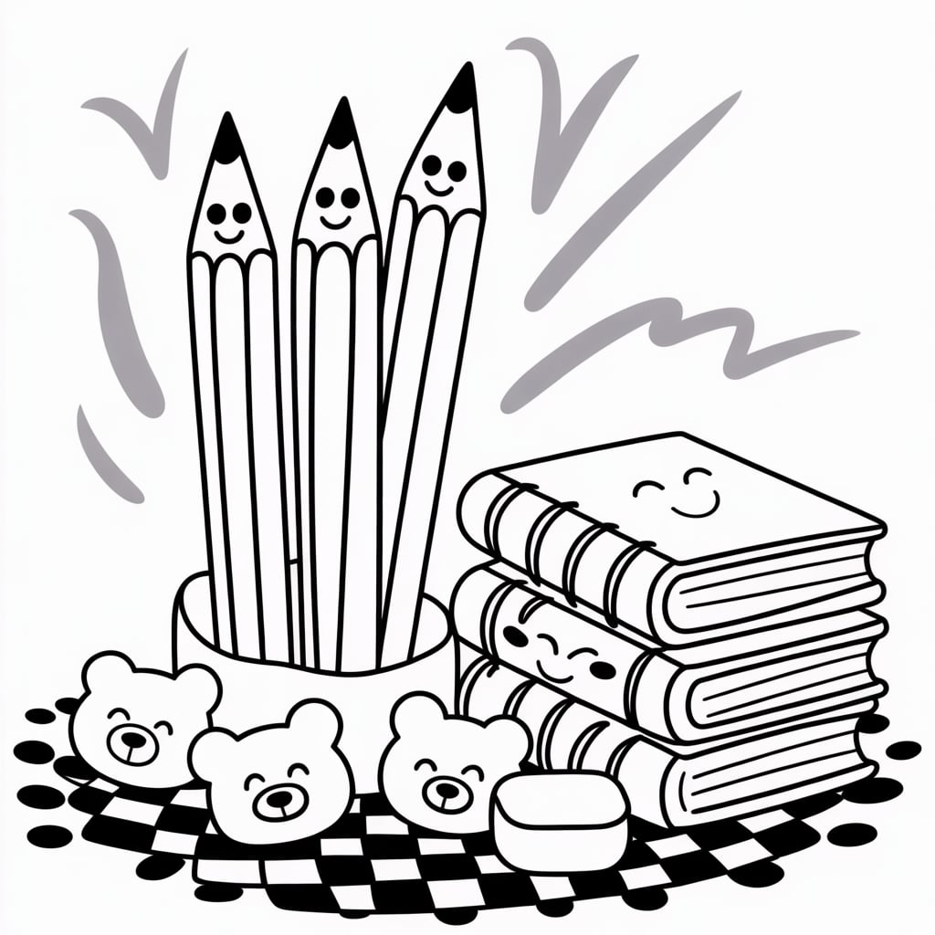 kawaii coloring pages stationery