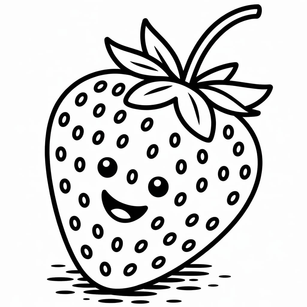 kawaii coloring pages strawberry