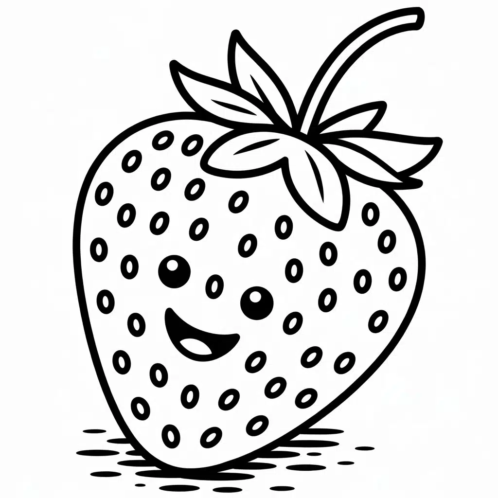kawaii coloring pages strawberry