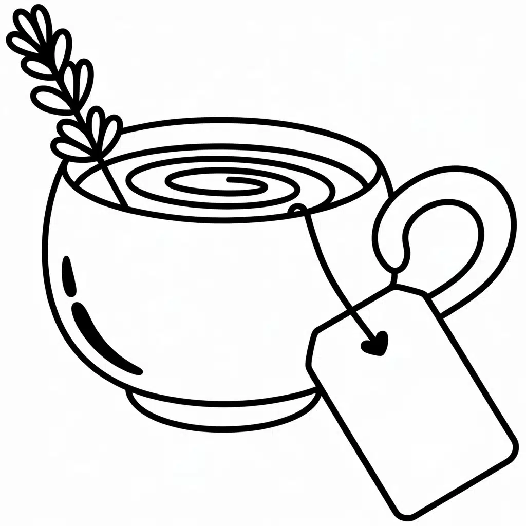 kawaii coloring pages tea