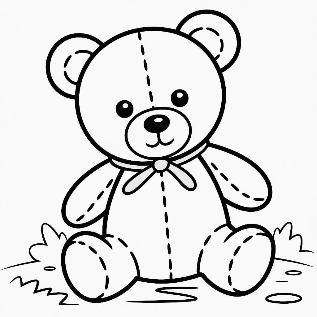 kawaii coloring pages teddy bear