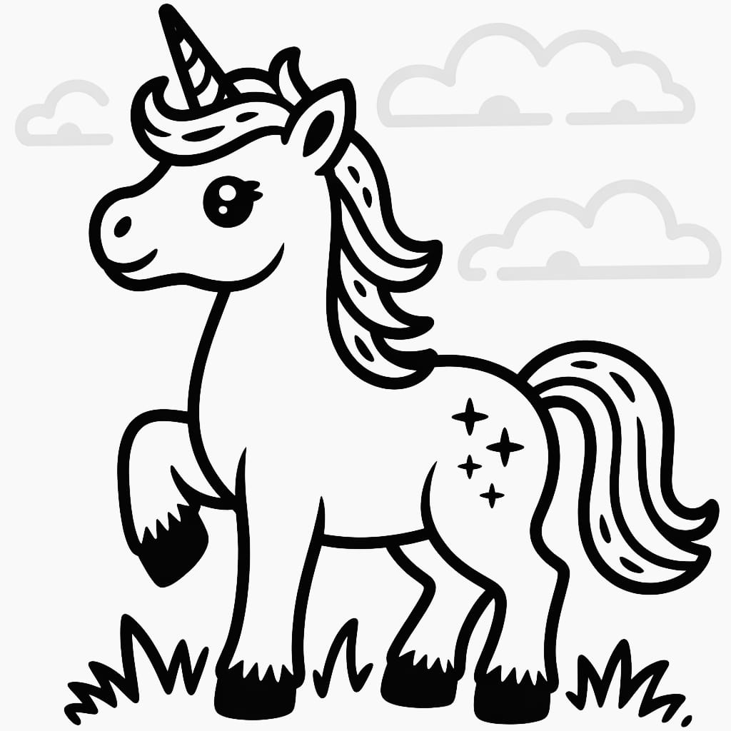 kawaii coloring pages unicorn