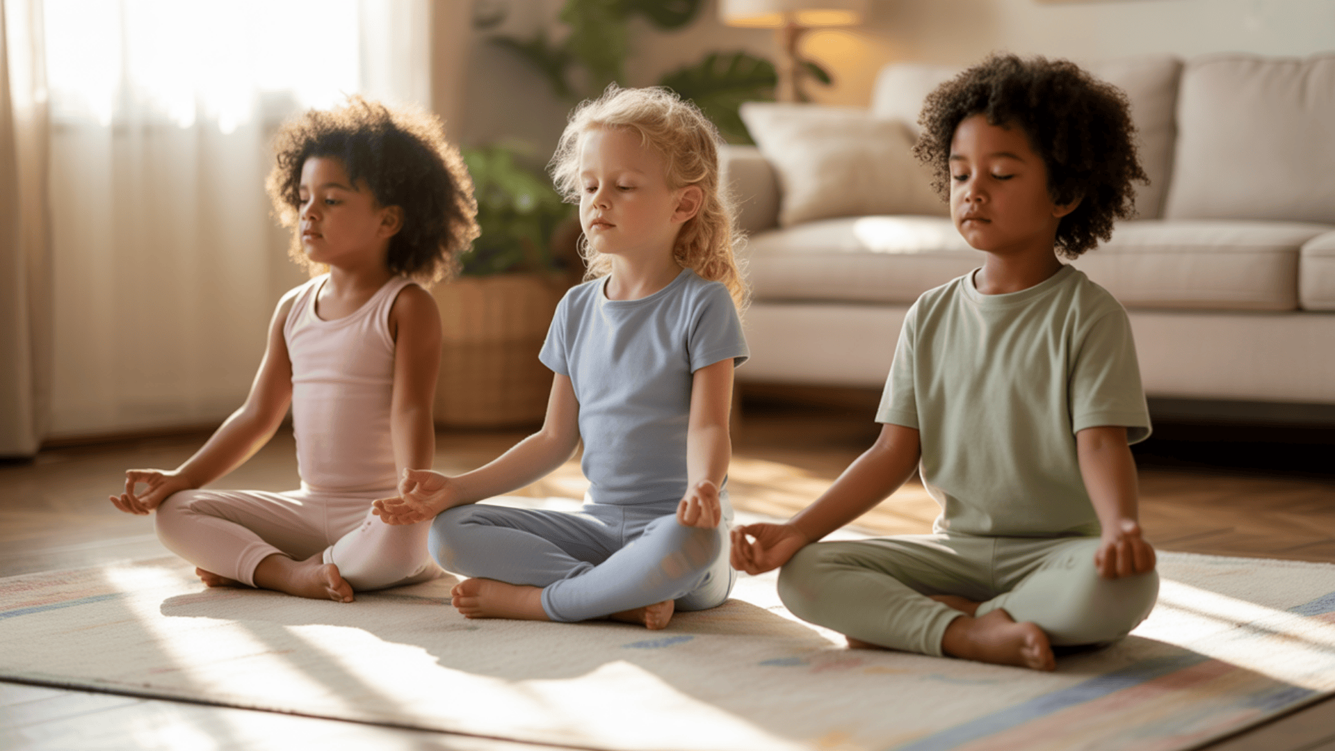 kids yoga or stretching routine