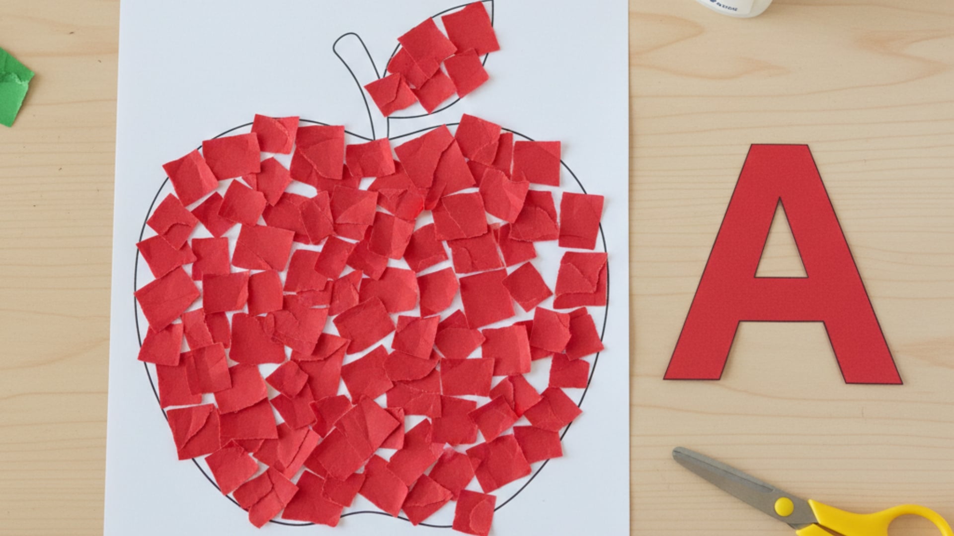 letter a activities bits paper