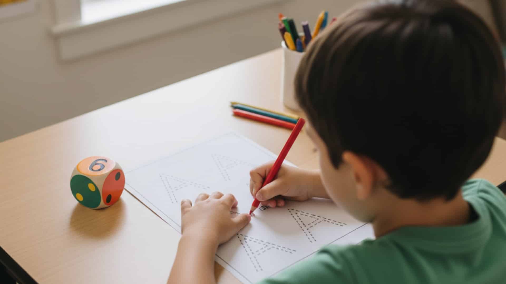 letter a activities dice tracing