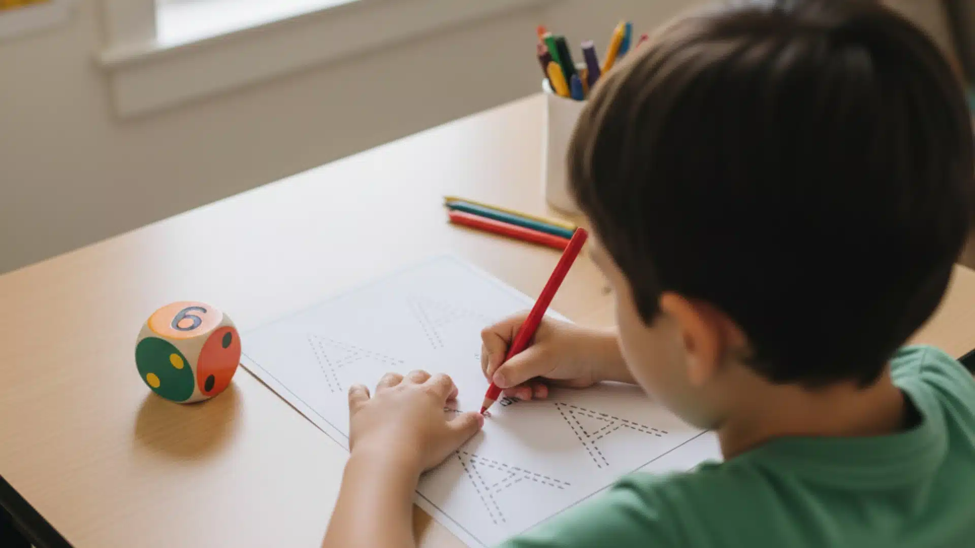 letter a activities dice tracing