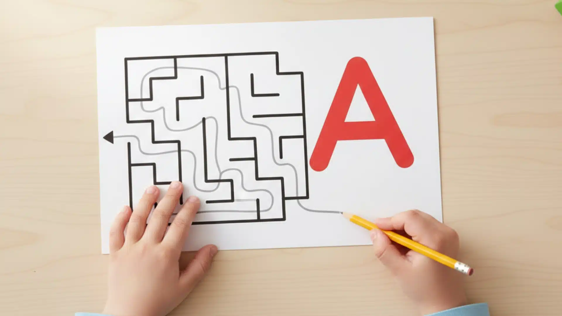letter a activities maze