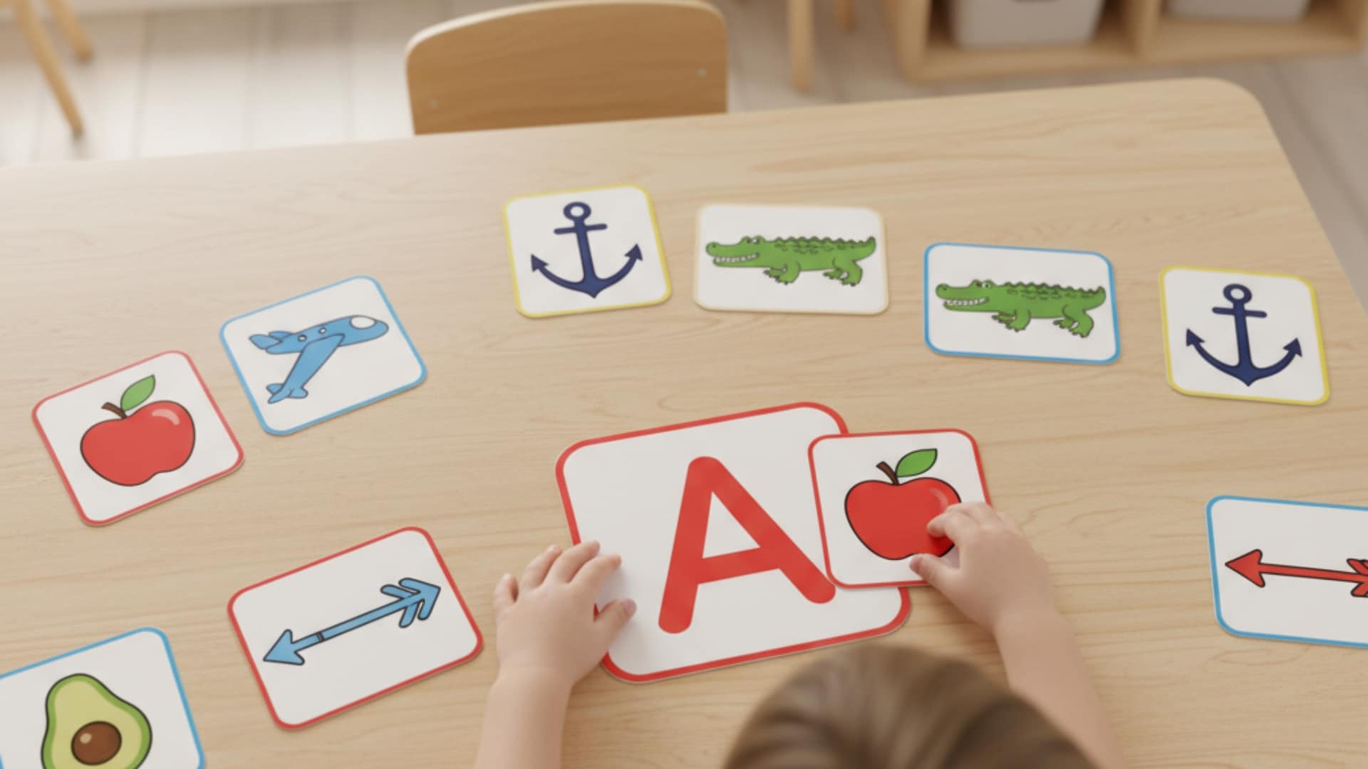 letter a activities picture match