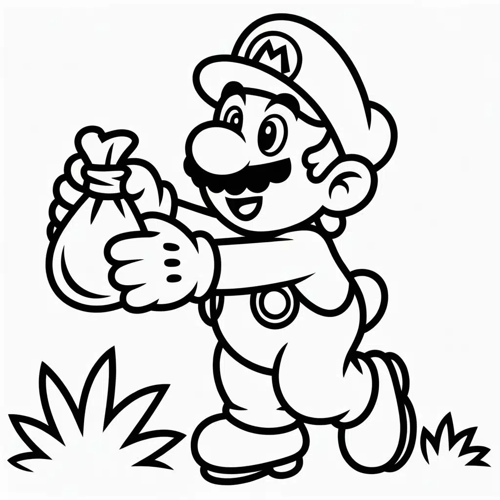 mario coloring page coin